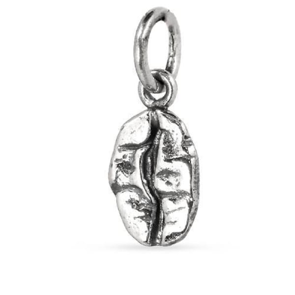 Sterling Silver Coffee Bean Charm 14.75x5.6mm - 1 Pc Wholesale Price (12033)/1