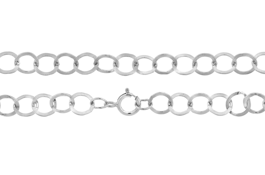 Sterling Silver 5mm Flat Circle 16 Inch Neck Chain With Clasp - 1pc 10% ...
