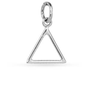 Sterling Silver Fire Element Symbol Wire Charm 15x10mm  - 1 Pc High Quality Shiny (11402)/1