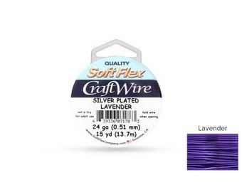 Craft Wire Soft Flex 24gauge versilbert Lavendel 15yards - 1 Spule Großhandelspreis (4706) / 1