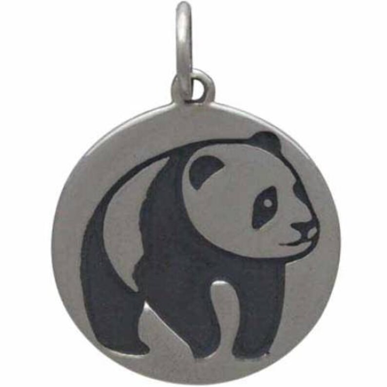 Panda-bear Charm Sterling Silver 20x14.5mm 1pc Wholesale - Etsy
