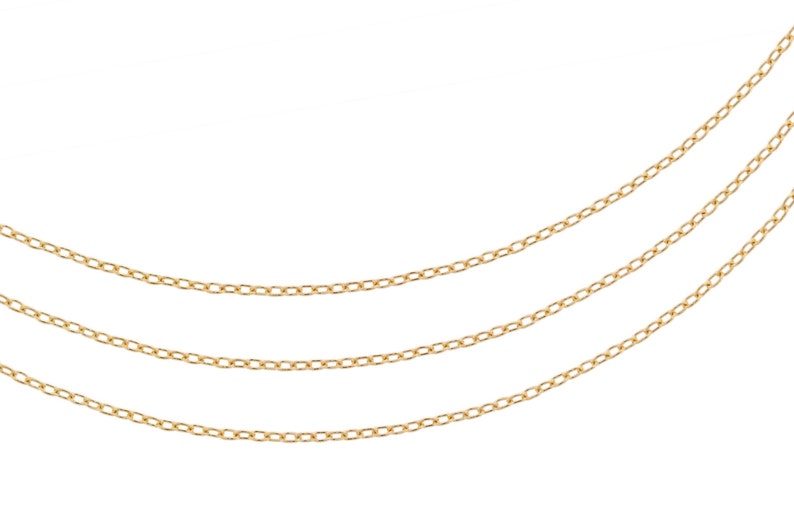 Drawn Cable Chain, 14kt Gold Filled, 1.5x1mm, Drawn Cable Chain 100ft Bulk Quantity Discounted Price 2302-100/1 image 1