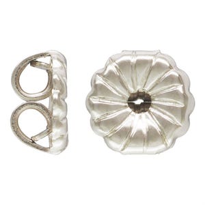 Earring Back Sterling Silver 5x5.2mm - 20pcs Wholesale Price (11107)/1