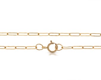 14Kt Gold Filled 2mm 22" Drawn Elongated Flat Cable chain  - 1pc Made in USA 10% discounted lowest price (5510)/1