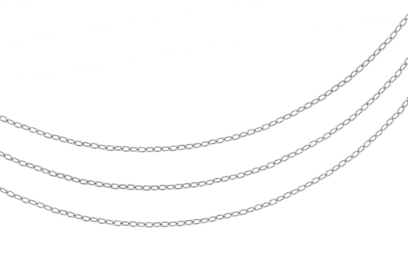 1mm Cable Chain, Sterling Silver, 1.5x1mm, Drawn Cable Chain 5ft2301-5/1 Made in USA image 1