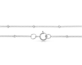 Neck Chains Sterling Silver 1mm 20 Inch Satellite Chain with 2mm Bead - 25pcs (2752)/25