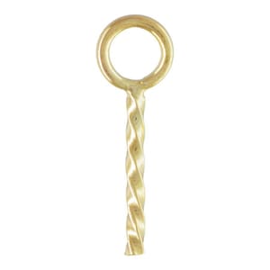 May include: Gold-toned twisted wire headpin with a round loop at the top. The headpin is approximately 1 inch long.