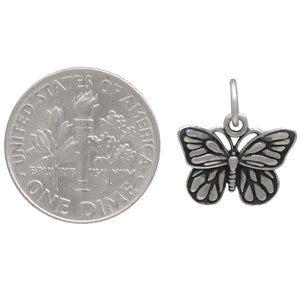 Sterling Silver Monarch Butterfly Charm 14x13mm 1Pc 14565/1 image 3