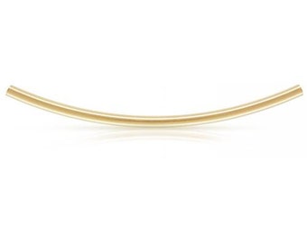 14Kt Gold Filled 1x20mm Curved Tube 0.5mm Inside diameter - 50pcs 20% discounted Made in USA (4438)/5