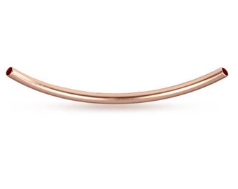 Curved Tube 14Kt Rose Gold Filled 25x2mm (1.5mm ID) - 10pcs Wholesale Price (10441)/1