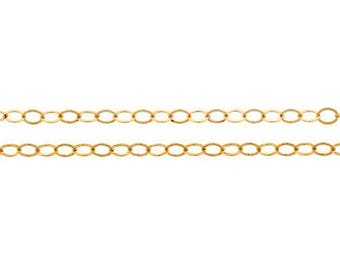 Cable Chain, 14Kt Gold Filled, 2.8x2.1mm, Flat Cable Chain - 20 ft Wholesale Price (10974-20)/1