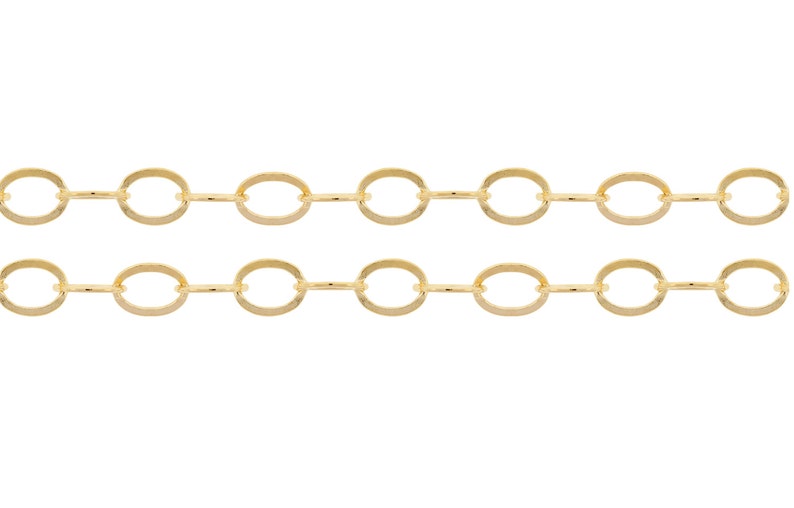 4mm Cable Chain, 14kt Gold Filled, 5x4mm, Flat Cable Chain 5ft 2322-5/1 image 1