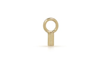 Crimps, Crimp End Cap With Closed Ring, 14Kt Gold Filled, 1mm ID  - 10pcs High Quality Made in USA (6502)/1