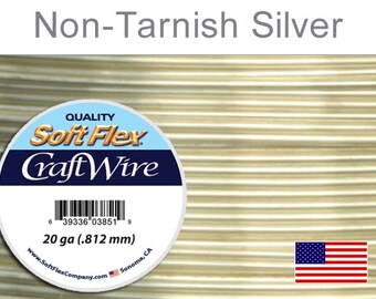 Craft Wire Soft Flex 20gauge Silver Plated Silver 25ft  - 1 Spool Save Big (11309)/1