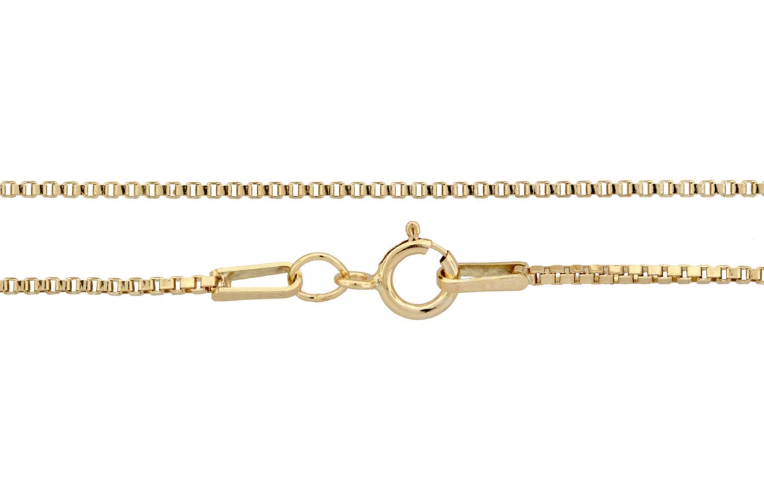 14kt Gold Filled 1mm 20 Inch Box Chain With Spring Ring Clasp 1pc ...