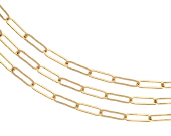 Chain, Flat Elongated Cable Chain, 14Kt Gold Filled, 5.2x2mm - 5ft Strong and sturdy chain (2308-5)/1