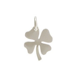 Charm, Medium Four Leaf Lucky Clover, Sterling Silver, 15x10mm 1pc 20% discounted 4298/1 image 2