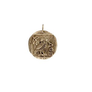Colgante de bronce con forma de búho de Atenea – Colgante de la mitología griega, 24 x 19 mm (13645)/1