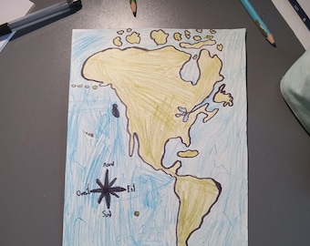 Map of the Americas.