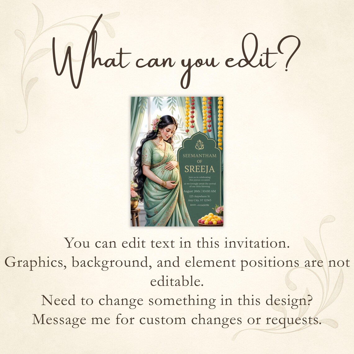 Seemantham Invitation Template Elegant Indian Baby Shower Card