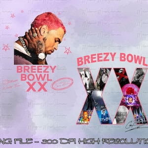 Chris Brown Breezy Bowl XX Tour 2025 T-Shirt Png Design, Bootleg Tee, Chris Brown PNG File Chris Brown 2025 Tour Png Breezy Bowl XX Tour Png