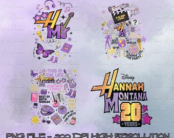 Disney Hannah Montana 20th Anniversary Png, Hannah Montana Logo Png, Magic Kingdom Disney Trip Png, Disney Channel Fans Png