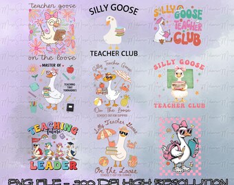 Silly Goose Teacher Club Png, Silly Goose Png, Floral Teacher Shirt Png, Back to School Shirt Design, Back To School Teacher Png,Funny Goose
