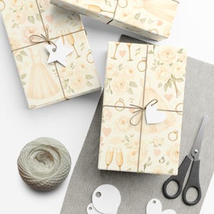 Elegant Wedding Gift Wrap Papers, Floral Bridal Shower Wrapping, Celebration Packaging for Nuptials, Party Supplies, Eco-Friendly Gift Wrap