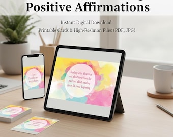 100 Healing After Divorce Affirmations | Self Love Empowerment Cards | Printable Affirmation Cards Social Media Templates |