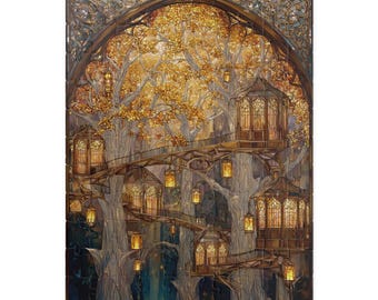 Rompecabezas de vidrieras del bosque de Lorien (110, 252 y 520 piezas)