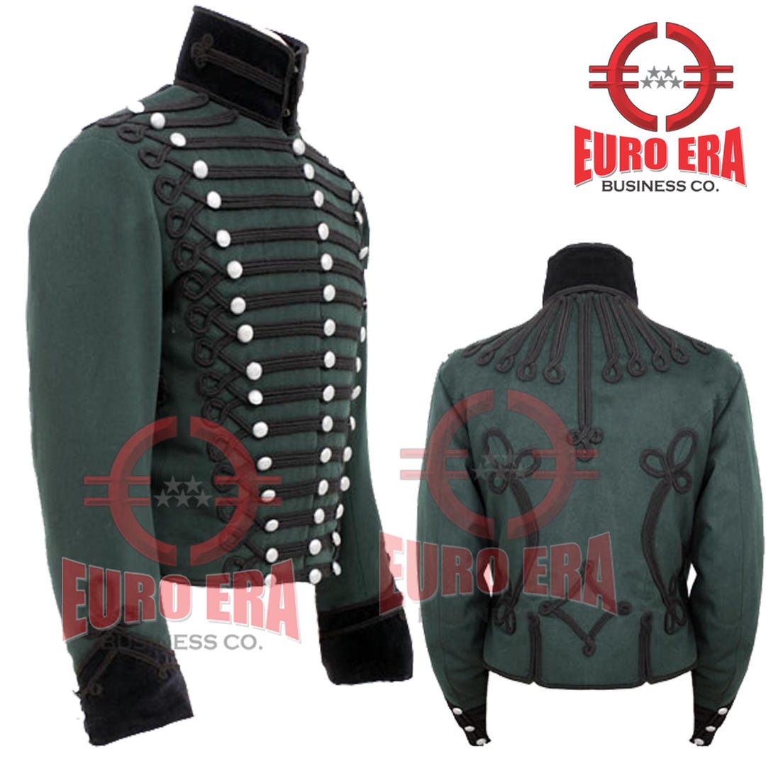 Napoleonic 95th Rifles Officer Hussars Tunic Coat Jacket Steampunk ...