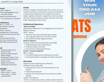 モダンなATS履歴書テンプレート：CanvaとWord、カバーレター、プロフェッショナルな履歴書