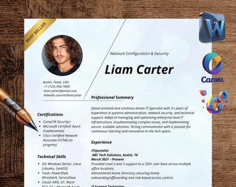 ATS 履歴書テンプレート：モダンな履歴書デザイン、簡単に編集可能（Word 形式）