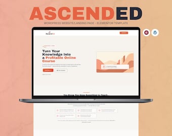 AscendEd - Plantilla de WordPress para página de venta de cursos de alta conversión - Página de destino Elementor para cursos en línea y productos digitales - Fácil configuración