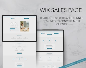 WIX Sales Page Template, Coaching Landing Page
