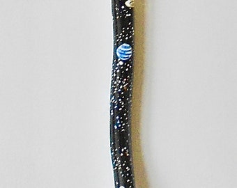 Hand Painted Cosmos Hiking Stick - Solar System Hiking Stick