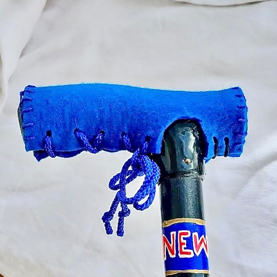 Blue Cane Handle Cozy - Walking Stick Handle Cover - Walking Cane - Cane Handle Cover - Non Slip - Wool - Cane Handle Grip