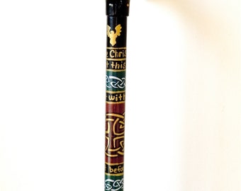 Personalized - Celtic Knot Work Cane - Walking Stick - Hiking Stick - Walking Cane - Celtic Knotwork  - Hand Painted - Cane - Puzzle