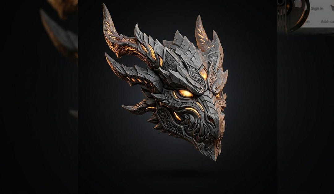 Aethelgard Dragon Guardian Mask STL | Mythical Cosplay Headpiece ...