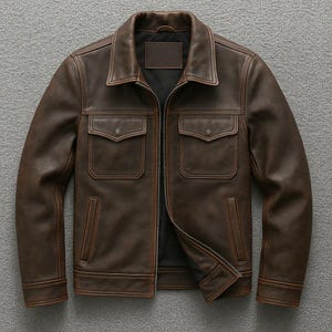 Handmade Men’s Motorcycle Biker Vintage Cafe Racer Brown Leather Jacket – XS to 4XL
