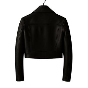 Women’s Slim Fit Vintage Black Biker Jacket – Handmade Genuine Leather Motorcycle Jacket, Classic Women’s Leather Outerwear