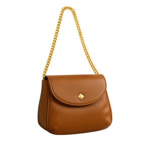 Handmade Black Leather Shoulder Bag: Women&#39;s Crossbody Purse