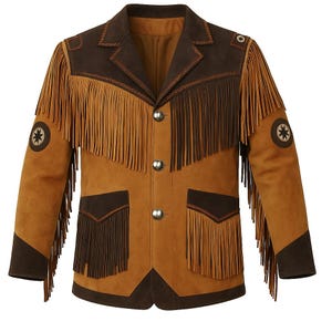 Men&#39;s Handmade Vintage Western Leather Jacket – Classic Cowboy Coat with Stylish Western Wear