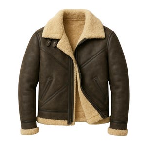 Handmade Genuine Leather Bomber Jacket with Fur – Classic Flight Style