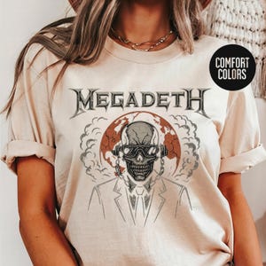 Megadeth Vic Rattlehead T-Shirt: Comfort Colors Heavy Metal Skull Tee
