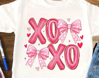 Coquette Valentines XOXO PNG, Girly Checkered Bow Png, Vday Sublimation Design, Trendy Valentine's Day Png, Pink Valentine, Digital Download