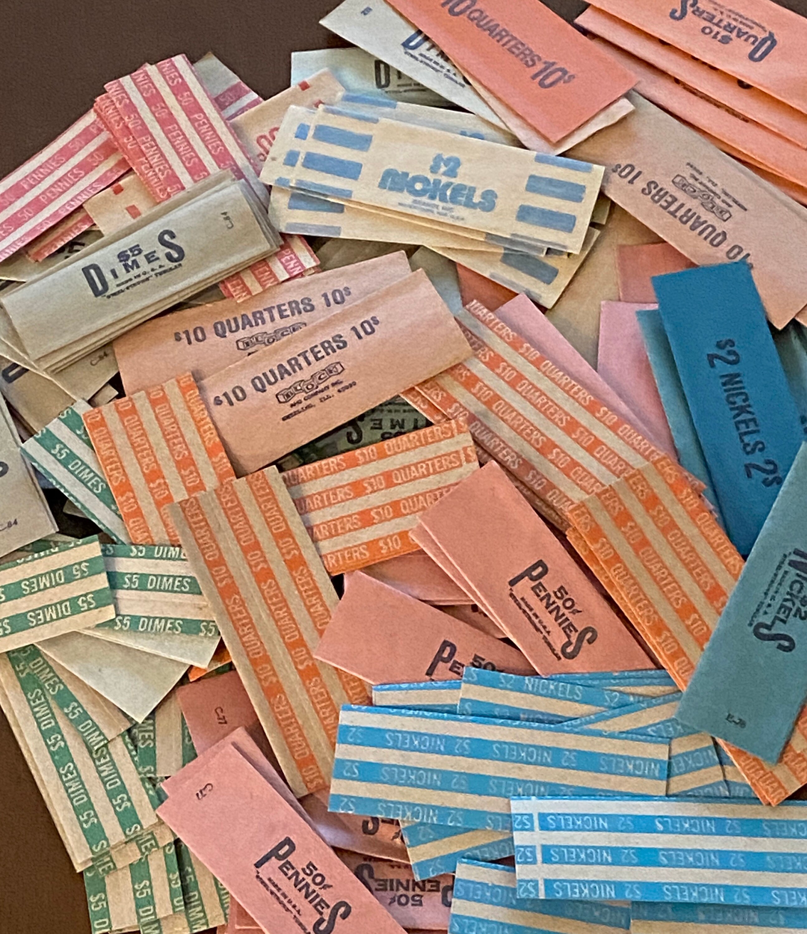 Vintage Lot 15 of Paper Coin Wrappers Rolls . Variety . Etsy