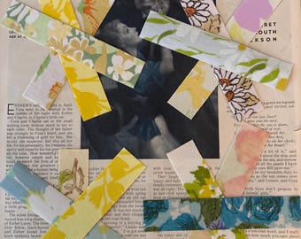 Cinta de tela vintage hecha a mano. Sábanas rescatadas. Etiquetas de sellado. Correo postal. Separadores. Diario de recortes. Collage. Envío GRATIS.