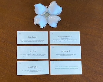 6 Vintage English Vocabulary Cards - Ephemera Junk Journals Scrapbook Collage Collect Repurpose - Envío GRATIS