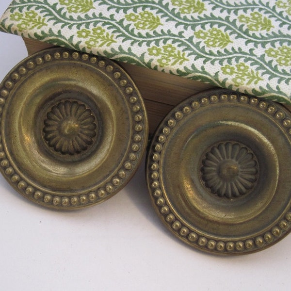 Vintage Pair of Brass Drawer Knobs